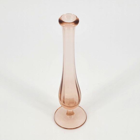 Vintage Pink Glass Swung Vase Optic Panel - Picture 3 of 4